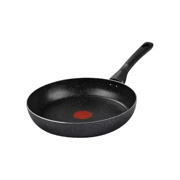 Frigideira Rochedo Stone Pro 26cm Preto com Efeito Pedra e Antiaderente Minerium, Alta Resistência e Durabilidade, Cabos Ergonômicos e Base 