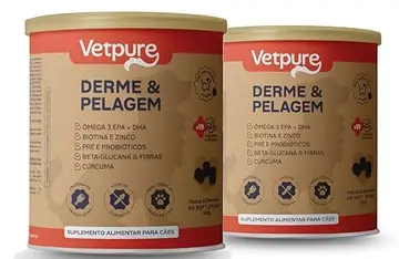 suplemento para cães vetpure derme e pelagem 60 tabletes