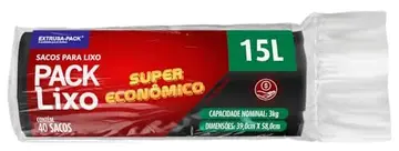 sacos de lixo pack lixo super economico preto 15 litros