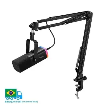 Kit Microfone Fifine AM8T Xlr e USB Com Braço Articulado