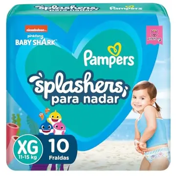 fralda pampers splashers para nadar xg 10 unidades
