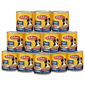 pet shop colosso patê premium cães junior sabor carne 280g
