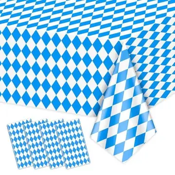 Hegbolke Pacote com 4 toalhas de mesa Oktoberfest - toalha de mesa xadrez azul e branca toalhas de mesa retangulares Oktoberfest capas de me