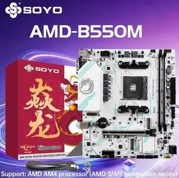 Placa Mãe B550m Soyo Ethernal Dragon Pci 4.0 Argb White