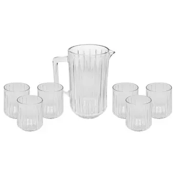 WOLFF - Conjunto 7 Peças Jarra com 6 Copos de Cristal Bangkok 1,45L/300ml