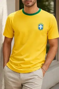 Camiseta Masculina Amarela Brasil Dryfit