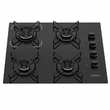 Cooktop Itatiaia Essencial 4 Bocas Vidro Temperado Preto Bivolt