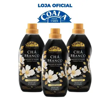 Kit Coala Laundry 3 Amaciantes Chá Branco 1L