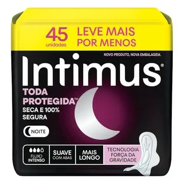 Absorvente Intimus Toda Protegida Noturno Suave Com abas 45 un