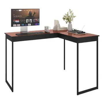 Mesa Escrivaninha Em L Mel Cobre Para Notebook Estudo Home Office