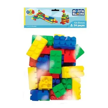 GGB Brinquedo Blocos de Montar Kit com 24 Peças Coloridas