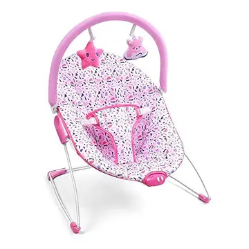 Cadeira de Descanso Para bebê Nap Time 0-11kgs Rosa Cinto de 3 pontos Com Acessórios Interativos Multikids Baby BB291