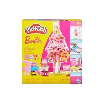 Play-Doh, Massinha de Modelar Infantil, Barbie Designer Fashion Show Conjunto de Brinquedo com Acessórios, Boneca e 5 Potes