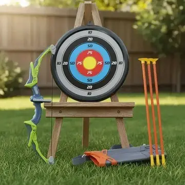 Brinquedo Arco E Flecha Radical Com Luz Led Com Alvo E Bolsa Verde