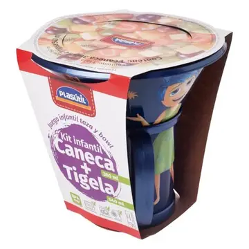 Kit Caneca e Tigela Divertidamente Sortido 1 Peça Plasútil
