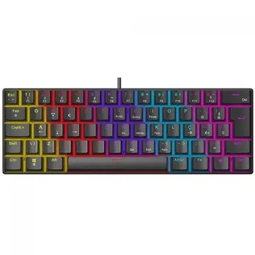 teclado mecanico ninja leap 60 switch blue rainbow abnt2 preto