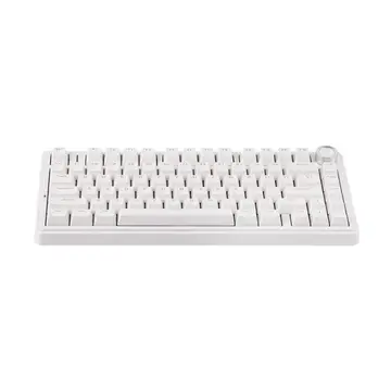 teclado mecânico aula f75 rgb switch red pbt hotswap branco