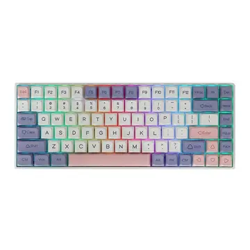teclado mecânico epomaker ep84 plus argb switch mulan lilac
