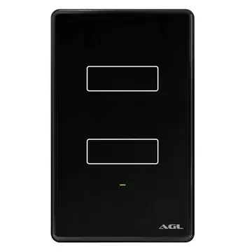 interruptor smart agl wifi touch screen 2 teclas preto 1106113