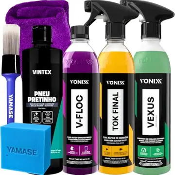 kit automotivo vonixx shampoo v-floc cera tok final vexus