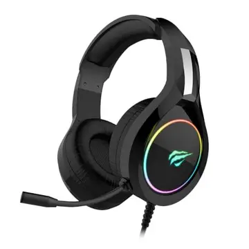Havit Headphone Fone de Ouvido H2232d, Gamer, Iluminação RGB, com Microfone, Falante de 50mm, Conector 3.5mm, HAVIT, HV-H2232d, Cabo USB par