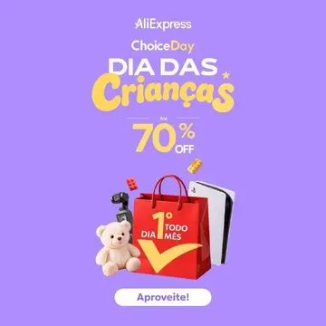 Evento Aliexpress - Choice Day / Dia das Crianças, começa meia noite