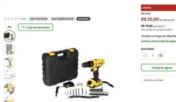ferramentas muke tools parafusadeira e furadeira de impacto a bateria 12v 3/8 10mm com 30 acessórios e maleta