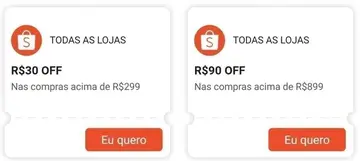 Cupons Shopee