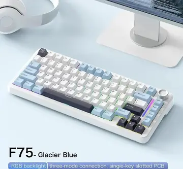 teclado f75 sem fio 75% rgb