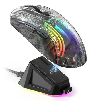 mouse gamer attack shark x2 pro sem fio com dock rgb