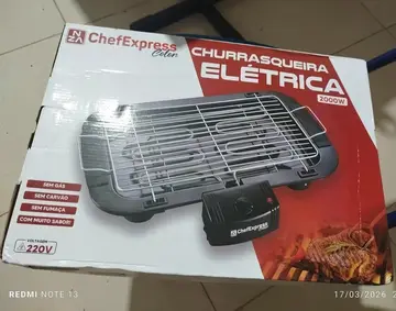 churrasqueira elétrica steak grill tamanho grande sem fumaça