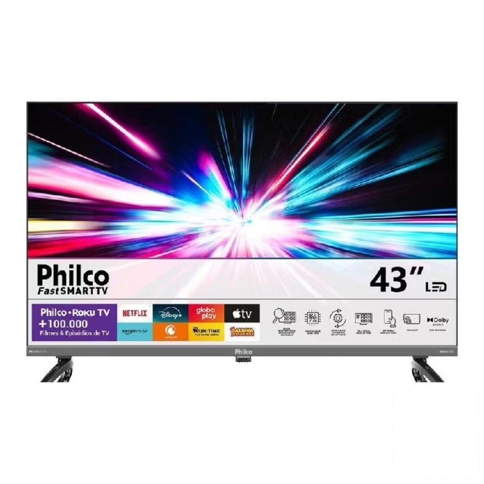smart tv philco p43krb 43 qled hdr10 roku tv