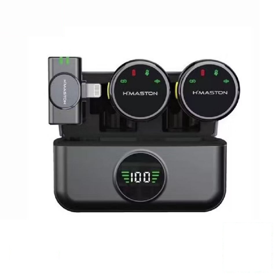 microfone de lapela h'maston mk18/19 profissional sem fio magnético redução de ruído