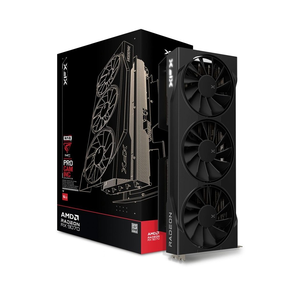 placa de vídeo xfx swift rx 9070 oc triple fan gaming edition 16gb gddr6