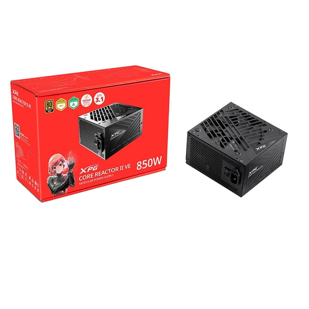 fonte xpg core reactor ii ve 850w 80 plus gold modular pfc ativo preto