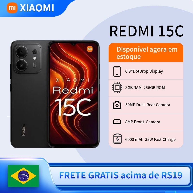 celular xiaomi redmi 15c dual sim 256gb 8gb ram 6.9 50mp 8mp 6000mah ip64
