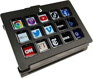 Mesa Controladora de Stream Rise Mode Vision 02 Alumínio, 15 Teclas LCD, Premium, Preto RM-MC-02-B