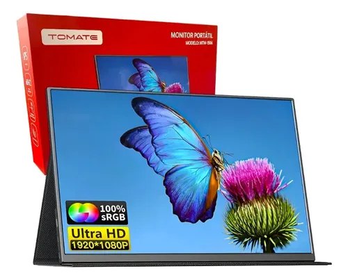 monitor portátil tomate mtm-1506 full hd ips ultra slim 15,6 127/220v