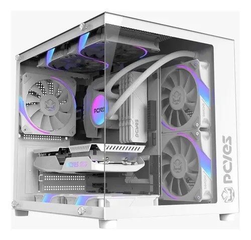 gabinete gamer pcyes forcefield mini white ghost gffmnwg branco