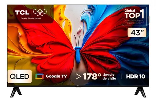tv tcl 43s5k 43 polegadas fhd qled hdr10 google tv
