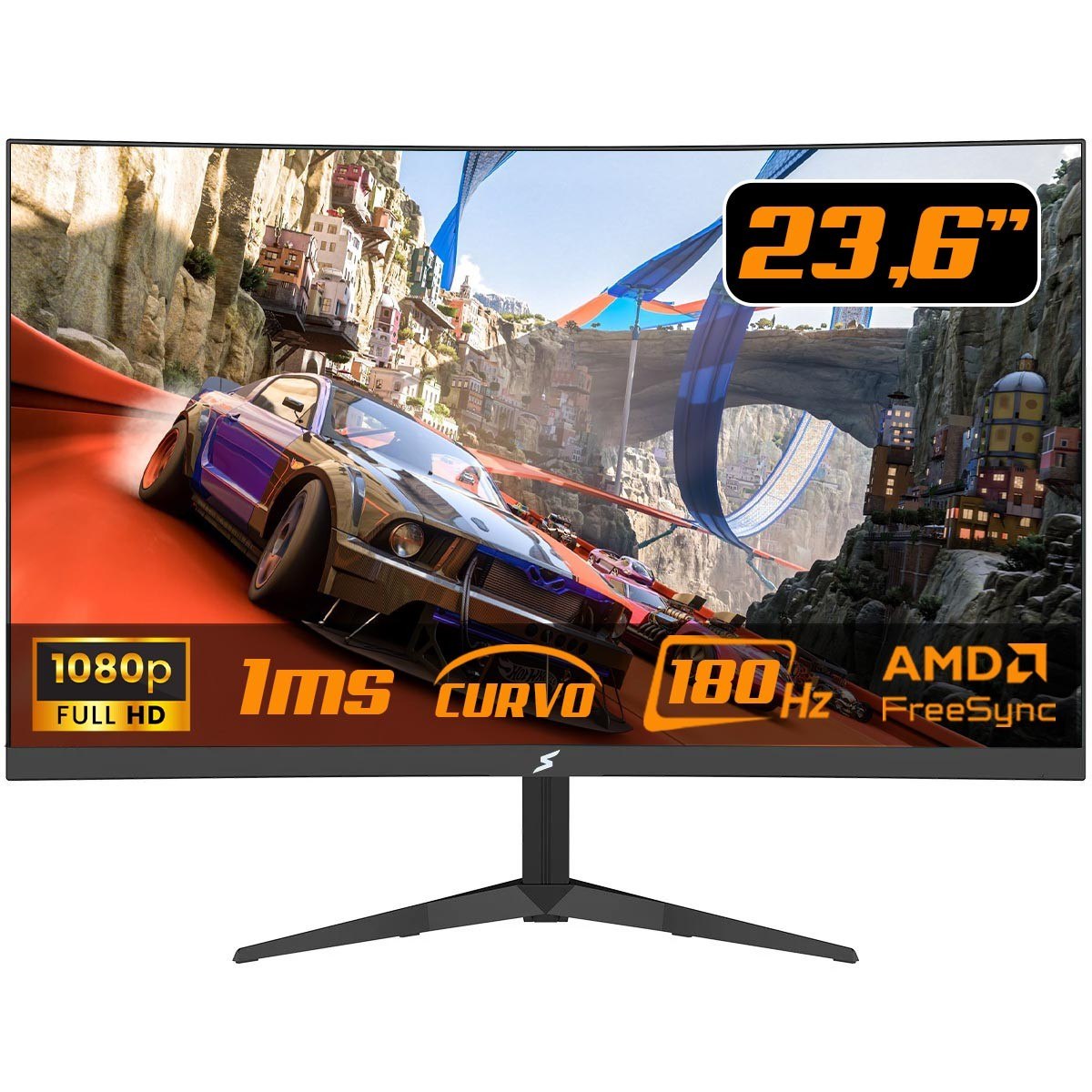 monitores superframe precision ultra v3 236 pol curvo full hd va 1ms 180hz rgb freesync g sync hdmi dp