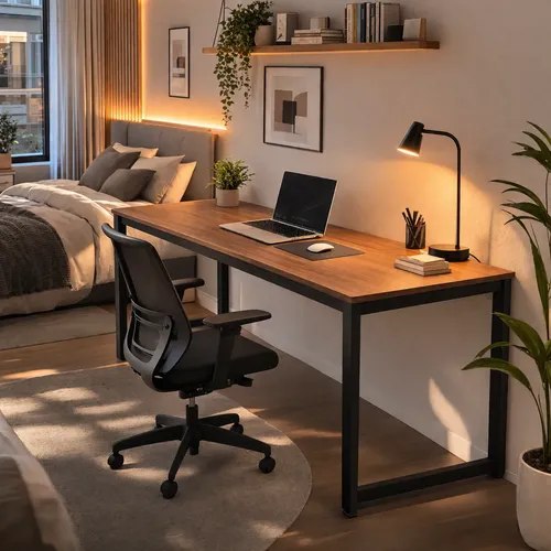 móveis mesa estilo industrial para escritório 150cm com pés metal madeira