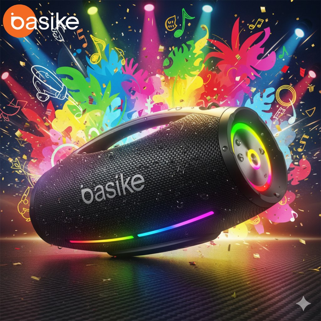 caixa de som basike boombox plus bluetooth 200w ipx6