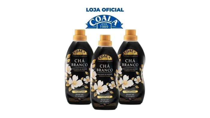 Kit Coala Laundry 3 Amaciantes Chá Branco 1L