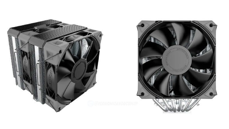 air cooler montech nx600 dual tower 120mm intel e amd preto nx600b