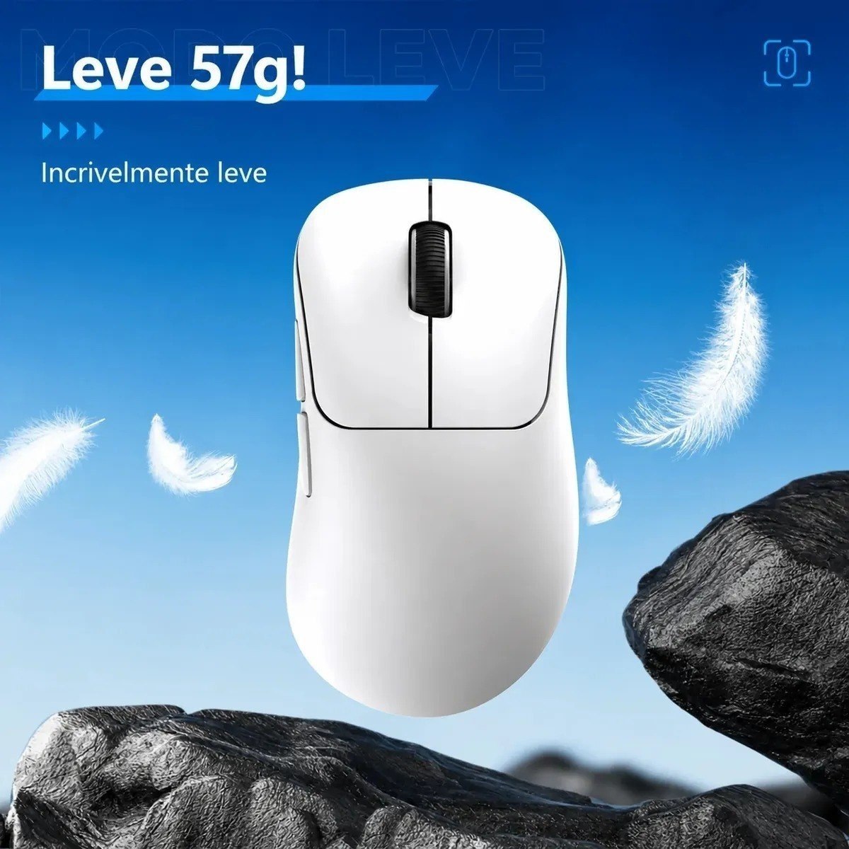 mouse gamer fire phoenix paw3311 bk-r6x 18000dpi 500mah tri mode bluetooth preto