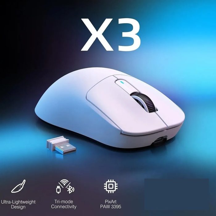 Mouse Gamer Sem Fio Attack Shark X3 26000 Dpi White