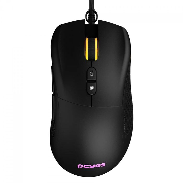 Mouse Gamer Pcyes Gaius Rgb 12400 Dpi Pwm 3327 6 Botoes Preto Pmggbv