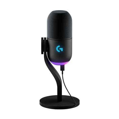 PARCELADO! Microfone Dinâmico Gamer Logitech G Yeti GX com RGB LIGHTSYNC Captação Dinâmica Supercardioide, Conexão USB Plug and Play para Gr