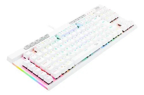Teclado Redragon Magic-wand Pro Rgb Br Sw Vermelho Abnt2 Branco Português Brasil